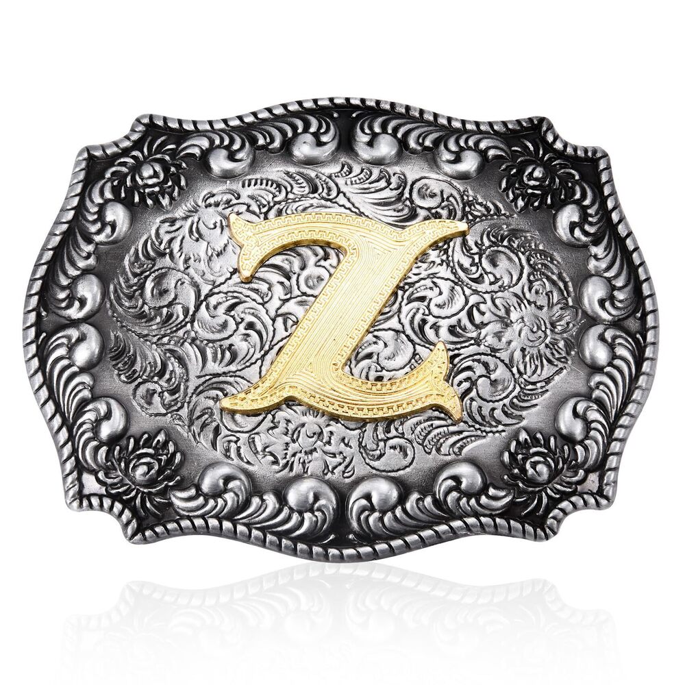 2412 Western Initial Letters Belt Buckle ABCDEFG to Z Alphabet Letters Belt